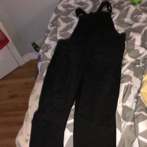 American eagles black jean overalls